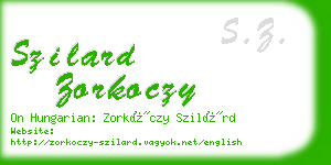 szilard zorkoczy business card